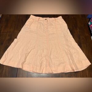 Tommy Hilfiger Peach 100% Linen Skirt Women’s Size 8